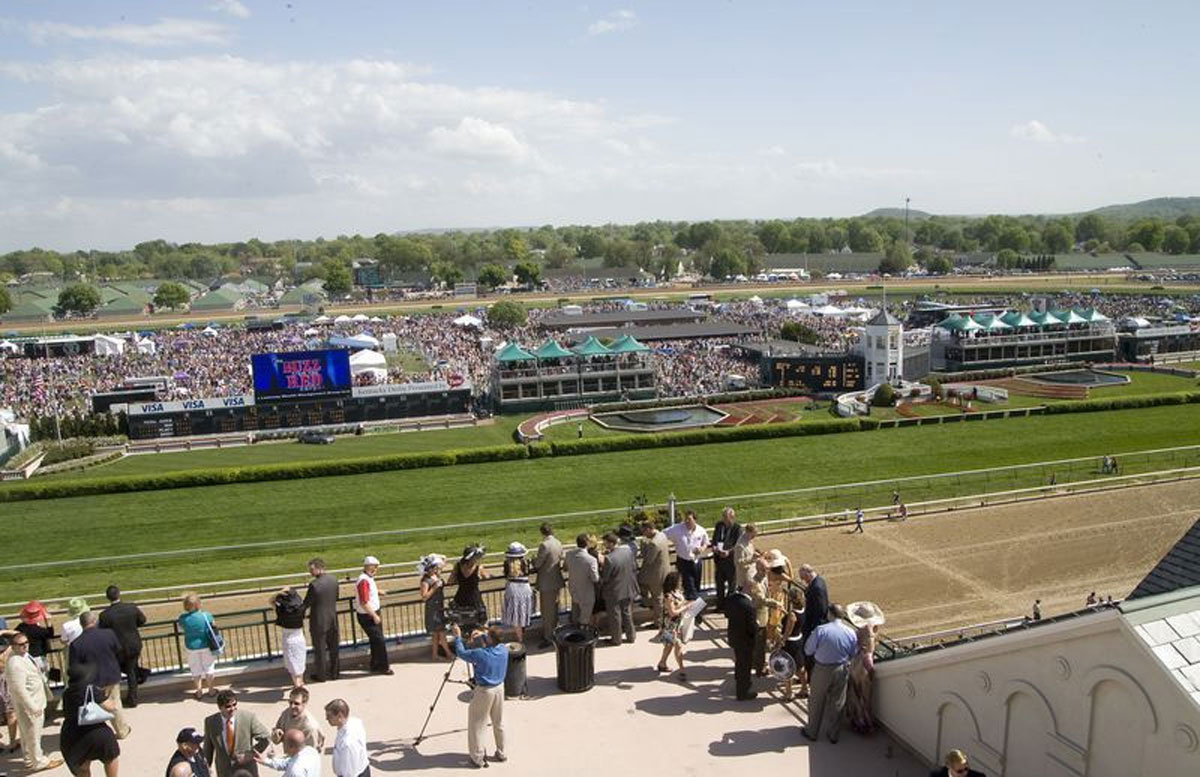 view from the derby room at the kentucky derby